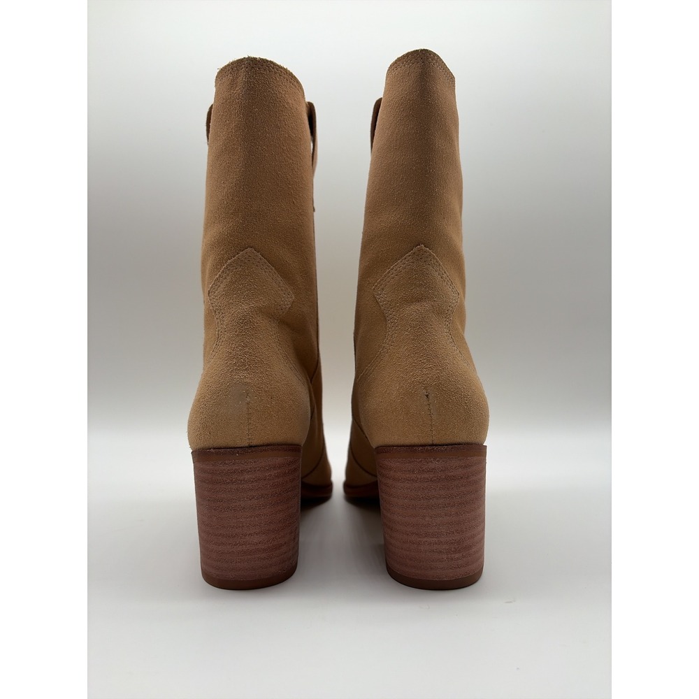 Kaanas Porto Tan Suede Western Pointed Toe Block Heel Boots Size 6M Brazil NIB - Picture 4 of 5